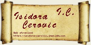 Isidora Cerović vizit kartica